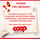 Oznam pre občanov