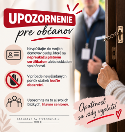 Výzva pre obyvateľov Rastislavíc: buďte opatrní pri otváraní dverí